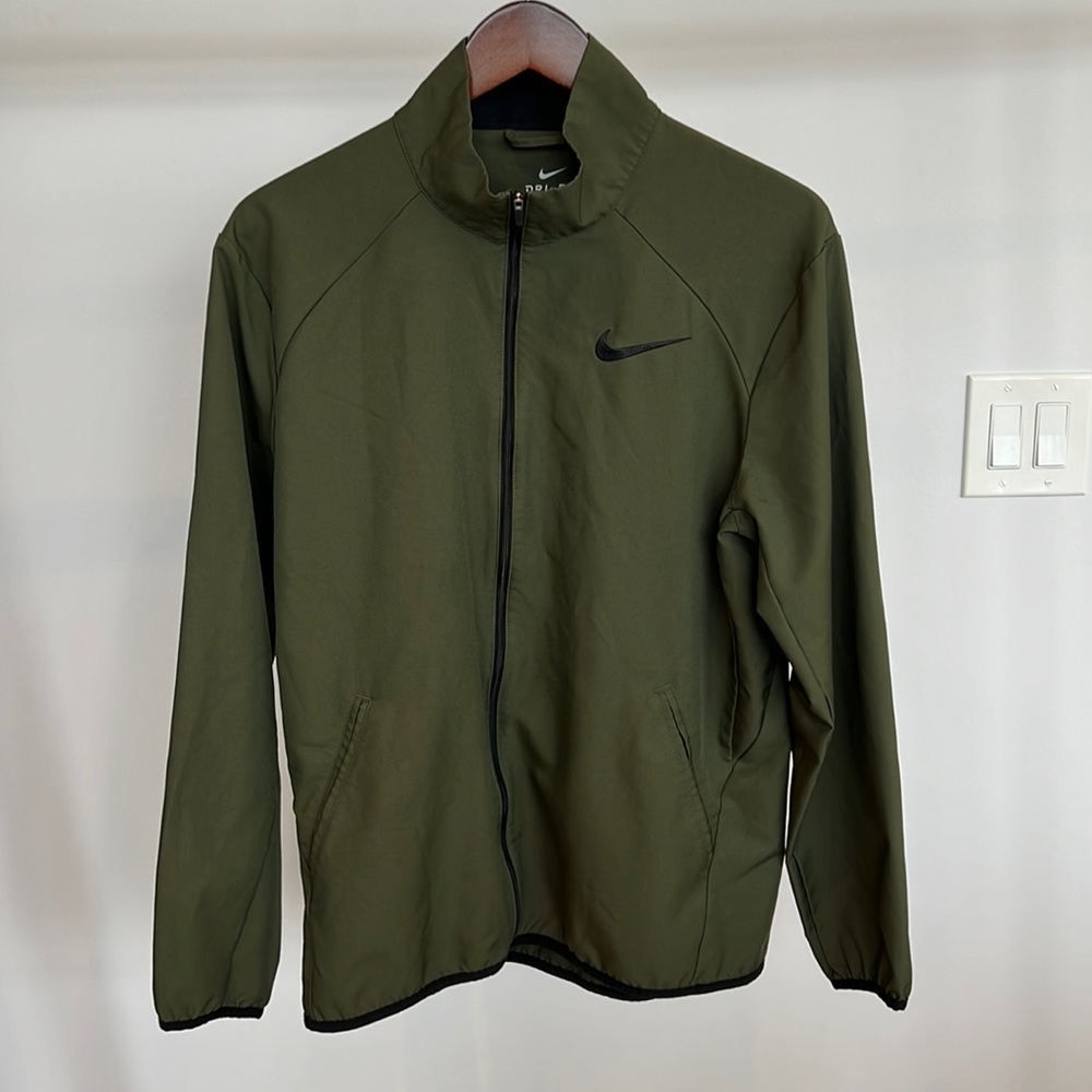 Nike Men’s Full Zip Track Jacket Olive Green Medium